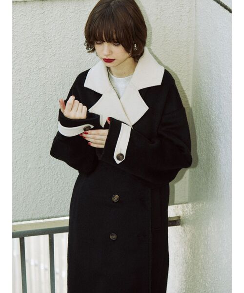 jouetie（ジュエティ）の「バイカラーロングコート【WEB限定カラー