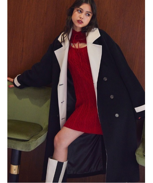 jouetie（ジュエティ）の「バイカラーロングコート【WEB限定カラー