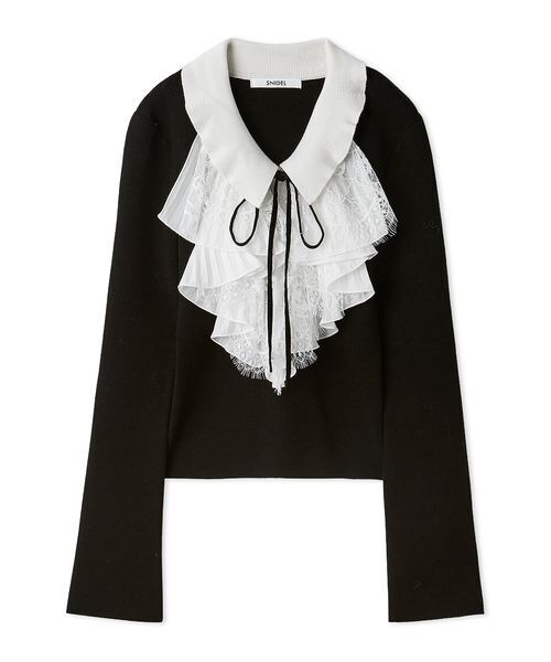 セール】Sustainableレイヤードラッフルニットプルオーバー（ニット