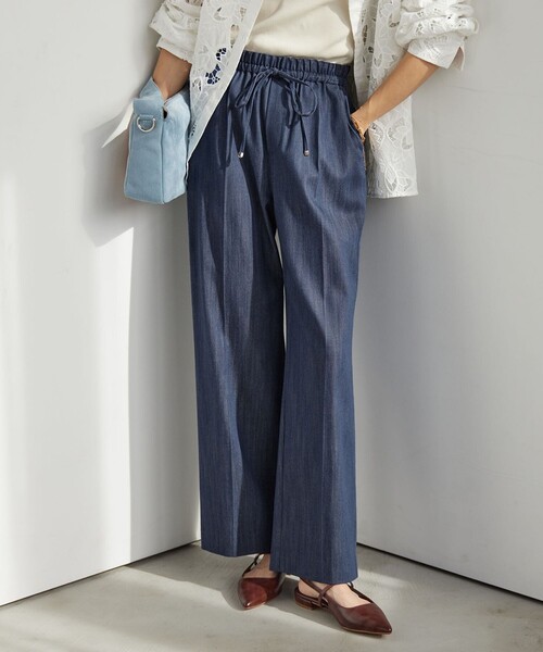 size SHORT/TALLあり］ニーハイフレアパンツ デニム 2 ストレッチ