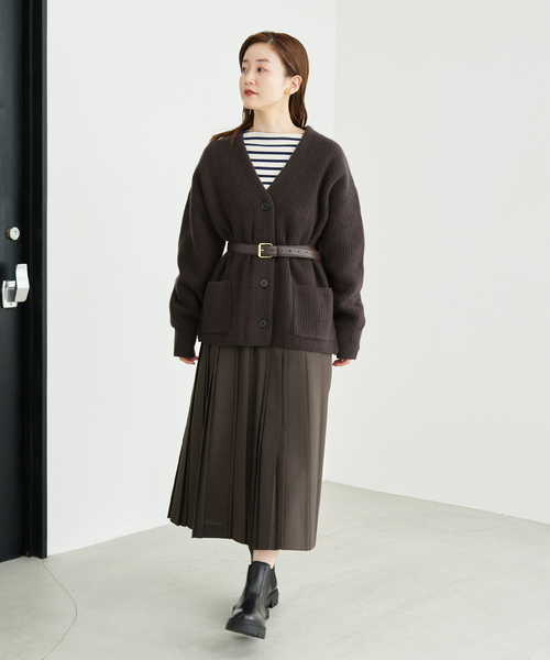 IENA（イエナ）の「AQUA畦ボックスシルエットカーディガン