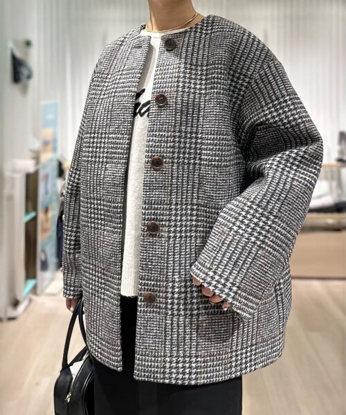 セール】ボンディング フォルムコート（ノーカラーコート）｜UNFILO