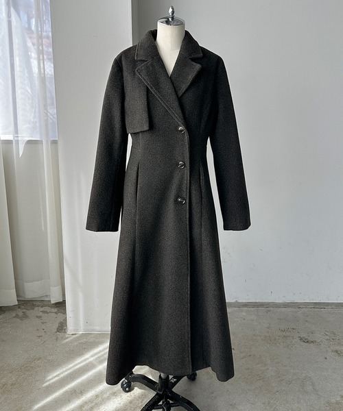 セール】ウエストシェイプフレアチェスターコート（チェスターコート