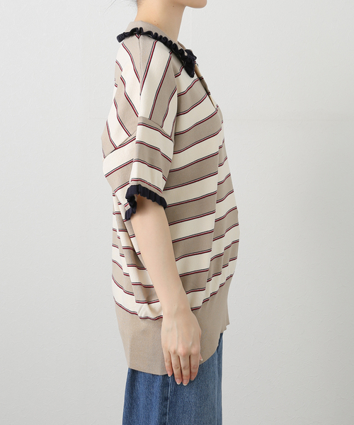 RHODOLIRION /ロドリリオン】 Frill Polo Sweater | 激安通販のイー