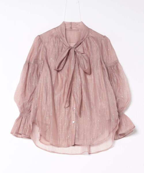 JUSGLITTY（ジャスグリッティー）の「プチラメドットボウタイブラウス