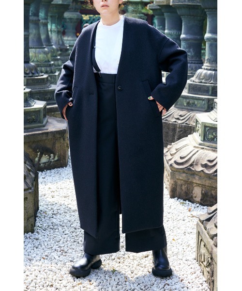 ENFOLD（エンフォルド）の「ウールリバー ノーカラーコート（ノー