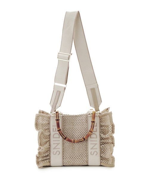 SNIDEL（スナイデル）の「フリルナチュラルロゴバンブーバッグ