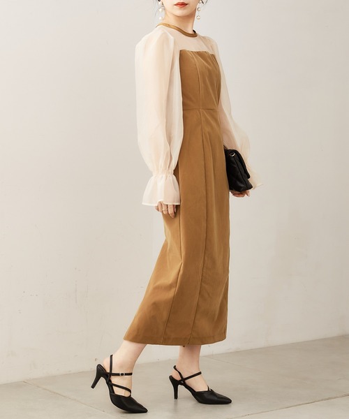 Chico（チコ）の「【SALON by Chico限定】配色シースルータイトロング