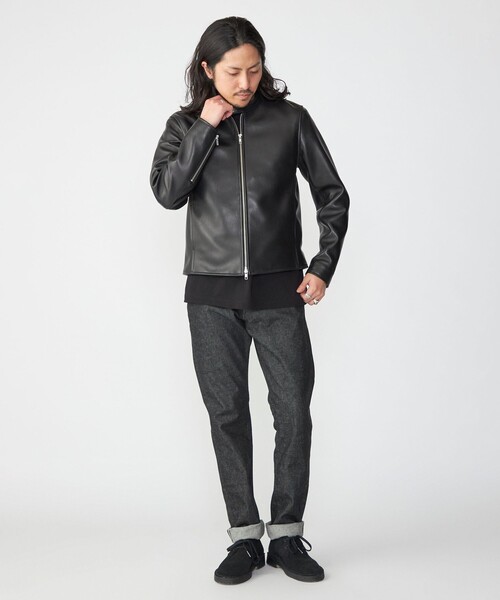 SHIPS: ラムレザー シングル ライダース ジャケット（ライダース