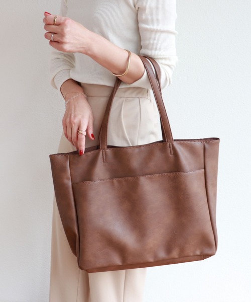 セール】合成皮革A4トートバッグ（トートバッグ）｜andme（アンドミー