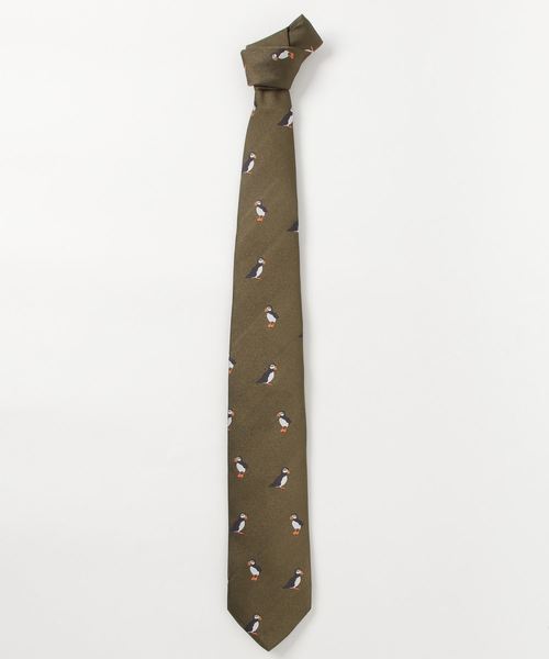 未使用】DRAKE'S ドレイクス ネクタイ クマジャガード タグ付 動物 未