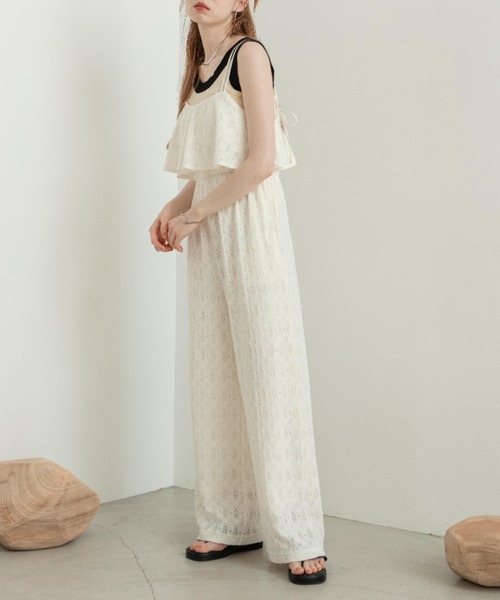 hinari（ヒナリ）の「総レースキャミロンパース（サロペット