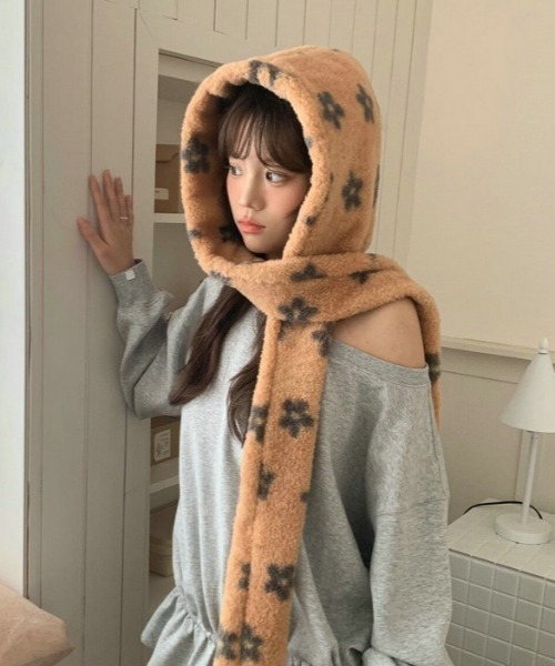 フラワーデザインマフラーバラクラバ（ネックウォーマー/スヌード