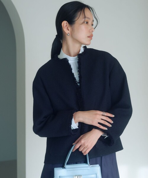 セール】［size SHORTあり］ミックス ツイードライク ポケット ノー