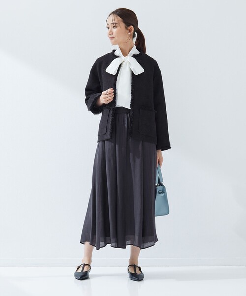 セール】［size SHORTあり］ミックス ツイードライク ポケット ノー