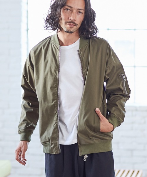 CAMBIO（カンビオ）の「mj8775-Stretch German Cloth MA-1 ジャケット