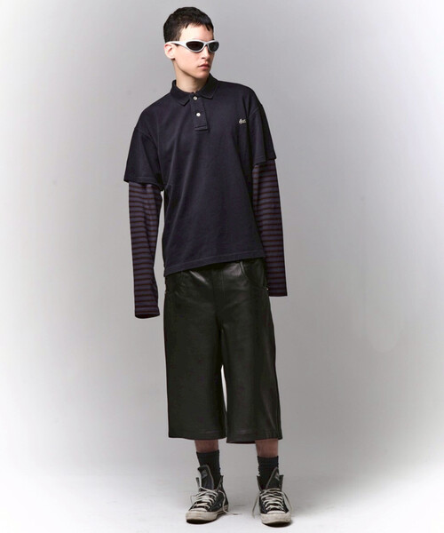 ERL / イーアールエル UNISEX DOUBLE SLEEVE P0LO T-SHIRT KNIT