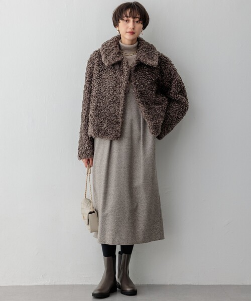 セール】シルクネップヘリンボーン オールインワン ワンピース