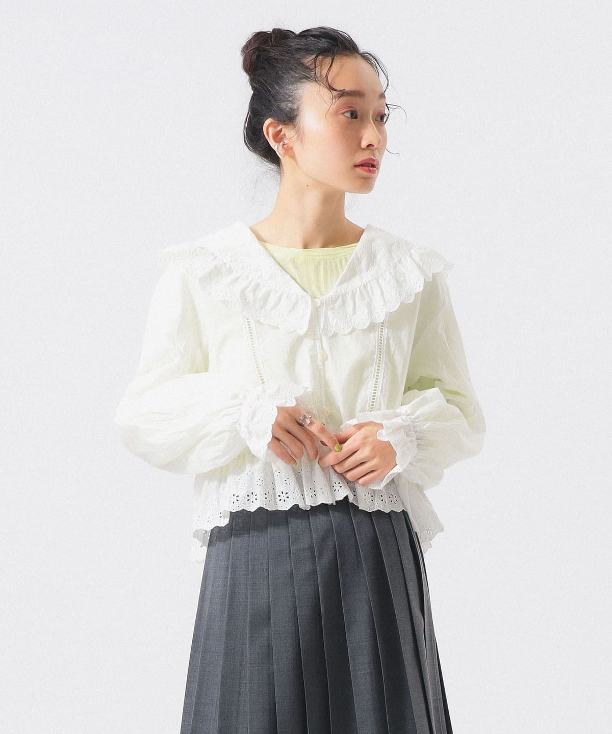 BEAMS BOY（ビームス ボーイ）カットワーク ブラウス（シャツ