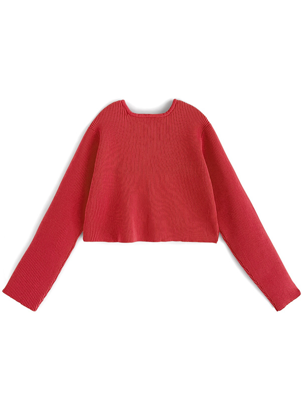 ダブルジップショート丈ニットトップス[an1574] | レディース