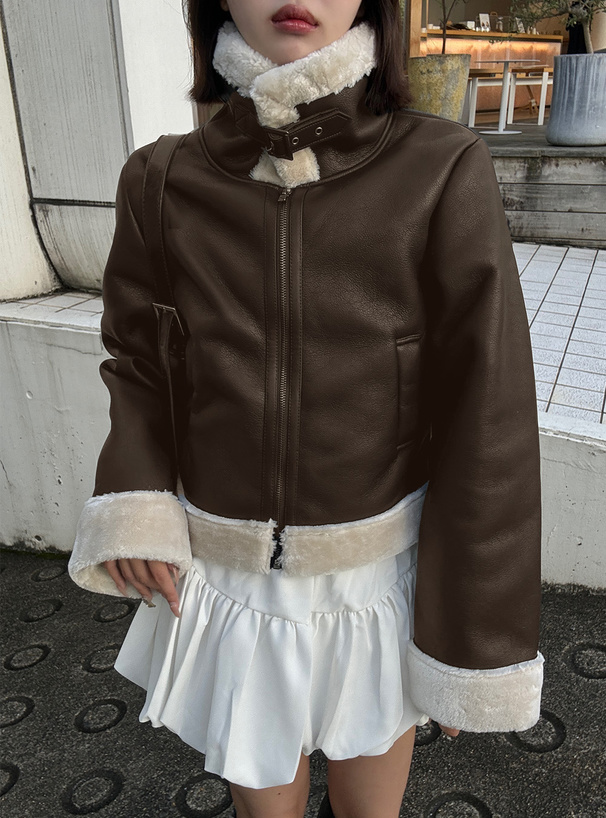 ファーレザーブルゾン[fo2046] | レディースファッション通販の