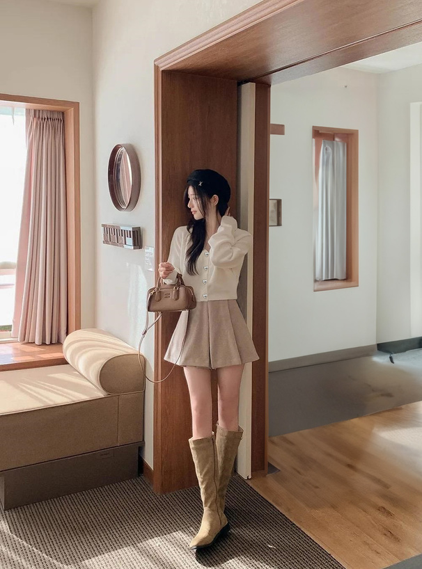 クロップド丈ハートボタンニットカーディガン[k9325z] | レディース