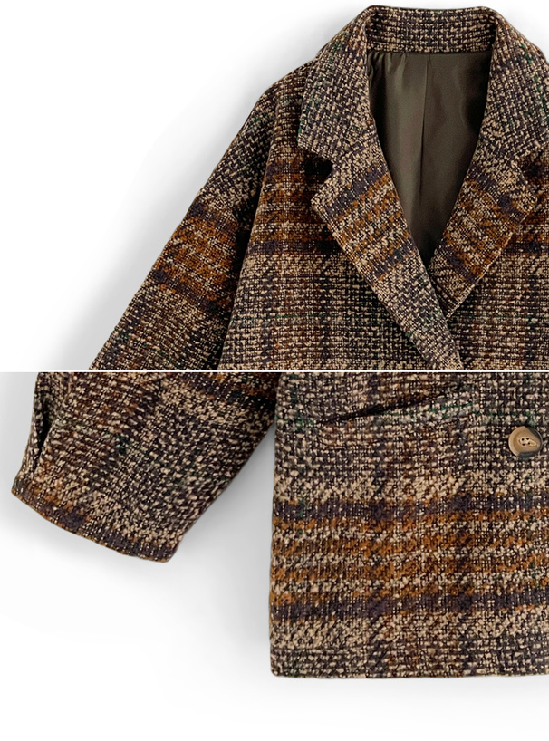 チェック柄ダブルボタンコート[snk977] | レディースファッション通販