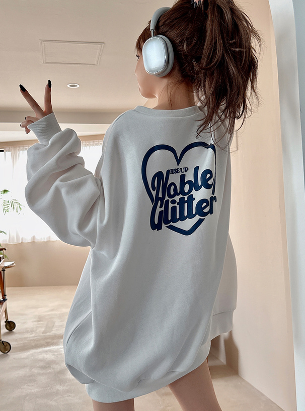 ハートロゴプリント裏起毛スウェット[pm289a] | レディース