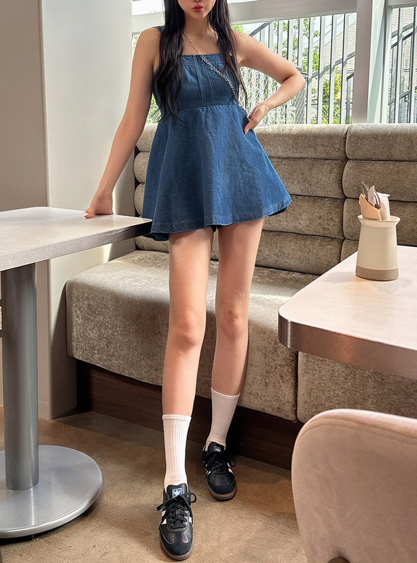 フレアデニムミニジャンパースカート[ta136] | レディースファッション