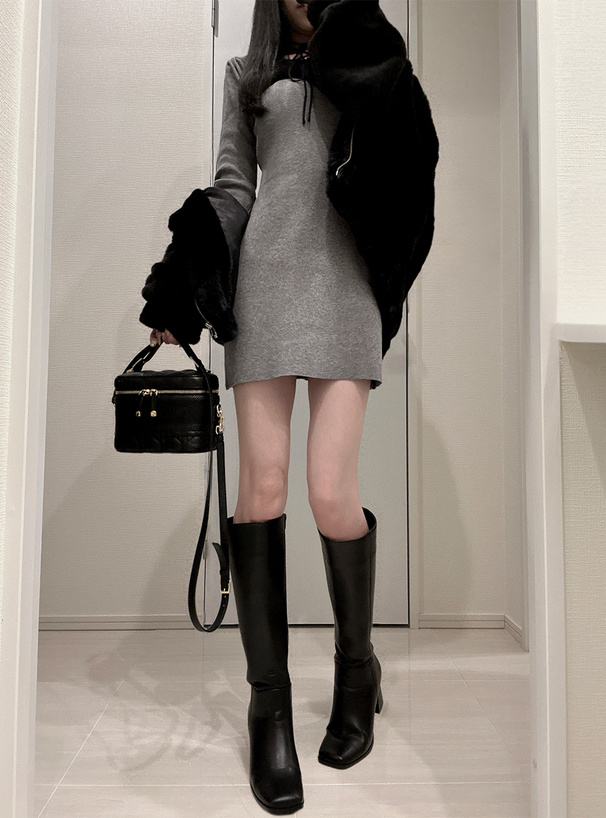 スクエアトゥロングブーツ[zr721a] | レディースファッション通販の