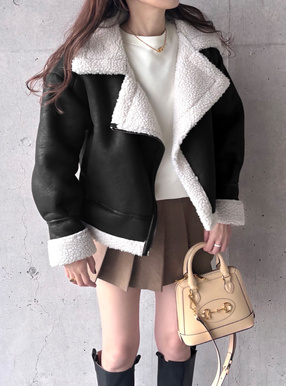ボアカラーレザージャケット[k9364f] | レディースファッション通販の