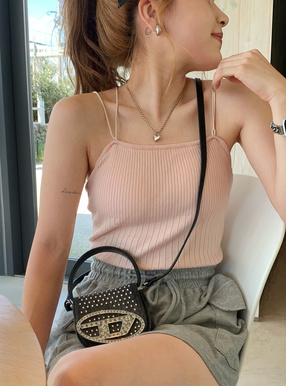 パット付きクロスストラップニットキャミソール[rut922] | レディース