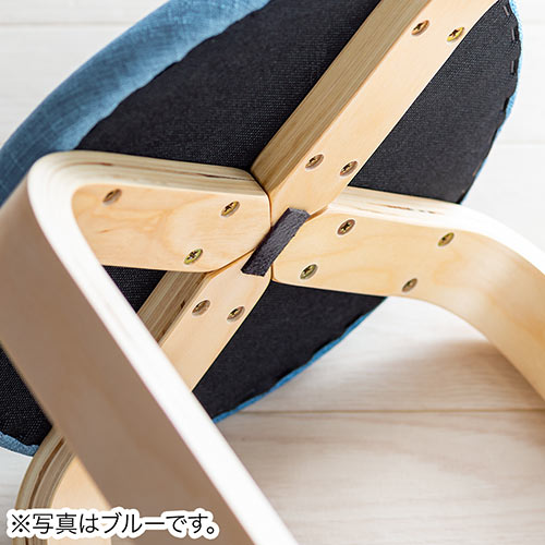 丸椅子（6脚セット・クッション・布・木製脚・スツール・スタッキング