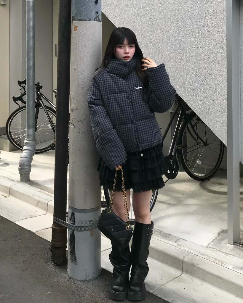 チェックパターンダウンジャケット | ファッション通販サイト NUGU