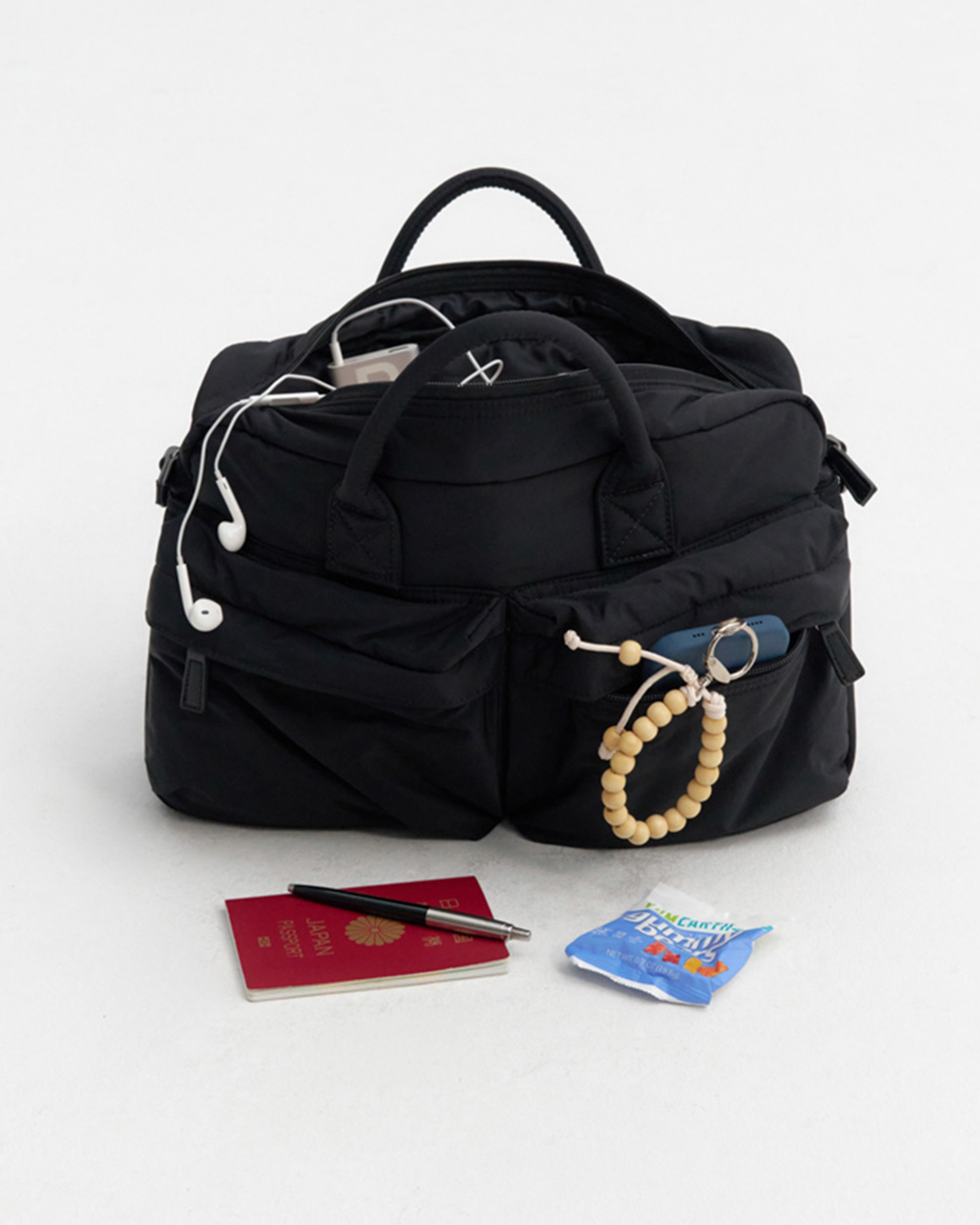 6回再販](ORIGINAL) ミドルマルチポケットクロスバック (black