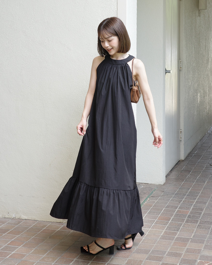 シャーリングホルターネックワンピース | ファッション通販サイト NUGU