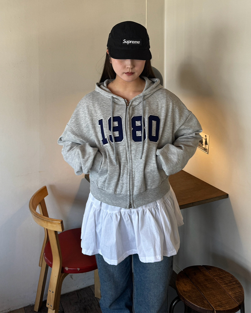 1980 刺繍ダブルジップパーカー | ファッション通販サイト NUGU