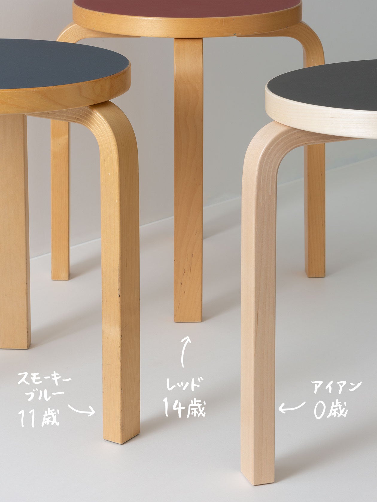 2013年から別注を続ける18色展開｜Artek / Stool 60 スコープ別注