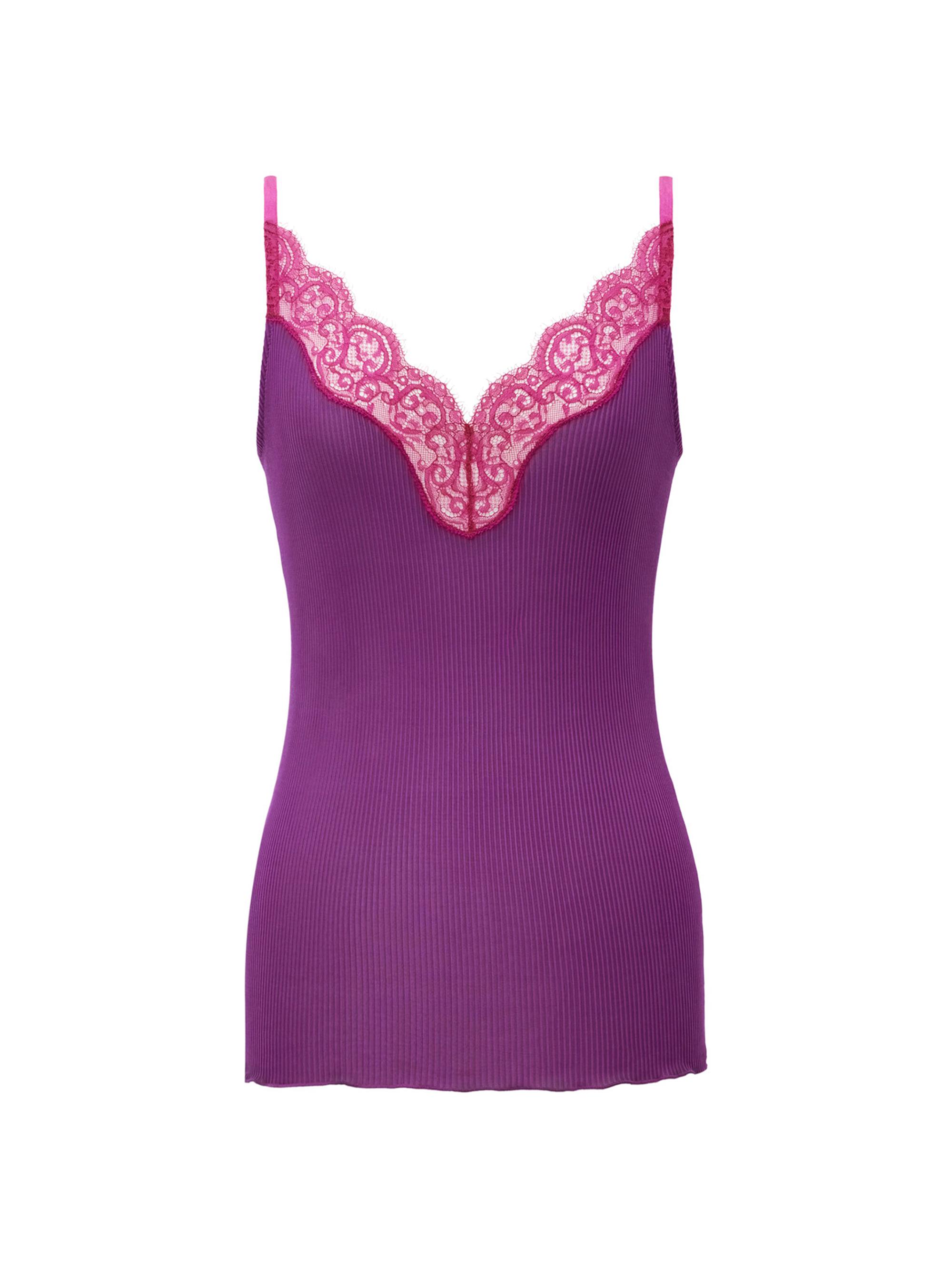 Saint Laurent Laced Tank Top in Ribbed Silk Jersey | Saks Fifth Avenue