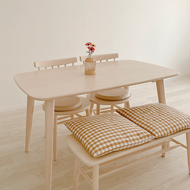 ニトリ [幅130cm] ダイニングテーブル4点セット(ナッツWW) 【配送員