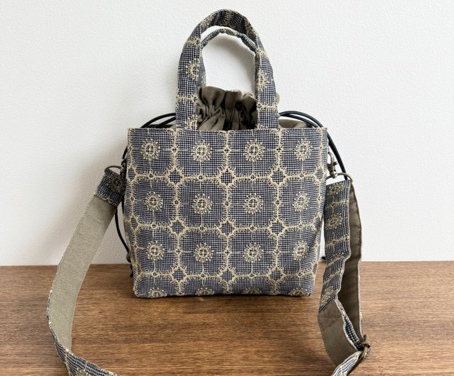 受注製作 2way巾着バッグ ミナペルホネン anemone kanonn | ショルダー