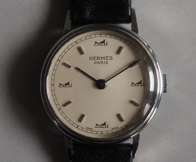 HERMÈS Vintage Hand-Wound Watch エルメス 馬車ロゴ 手巻き 腕時計