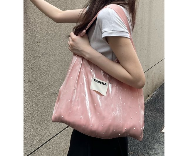 台湾 【TENERA】パールバレエバッグ ピンク 優しいスタイル リサイクル