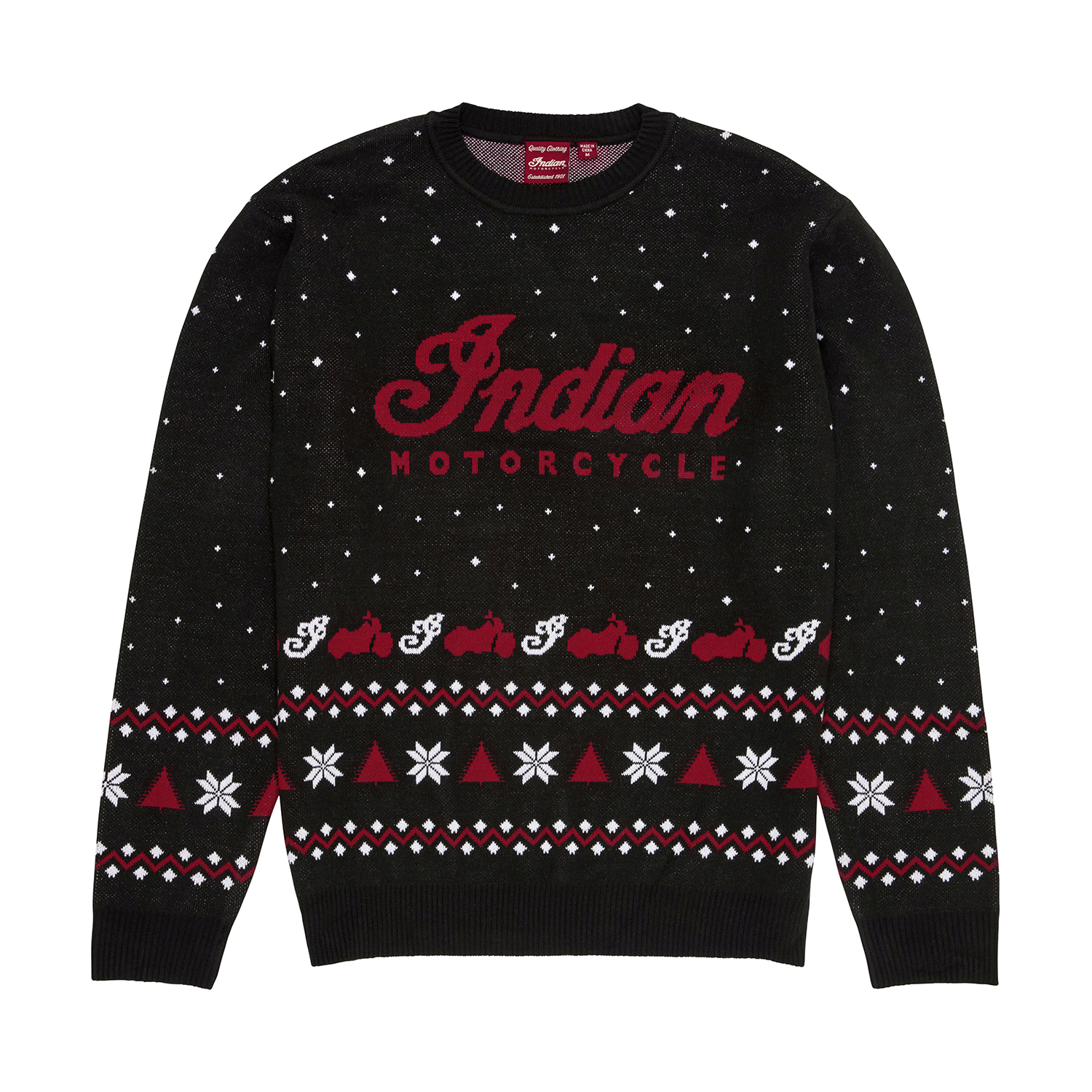 Unisex Script Holiday Sweater, Black | Indian Motorcycle