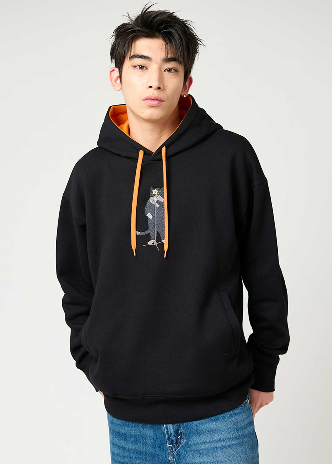 2025AW【Drawing Numbers】ブラック クロップドニットパーカー 2025AW