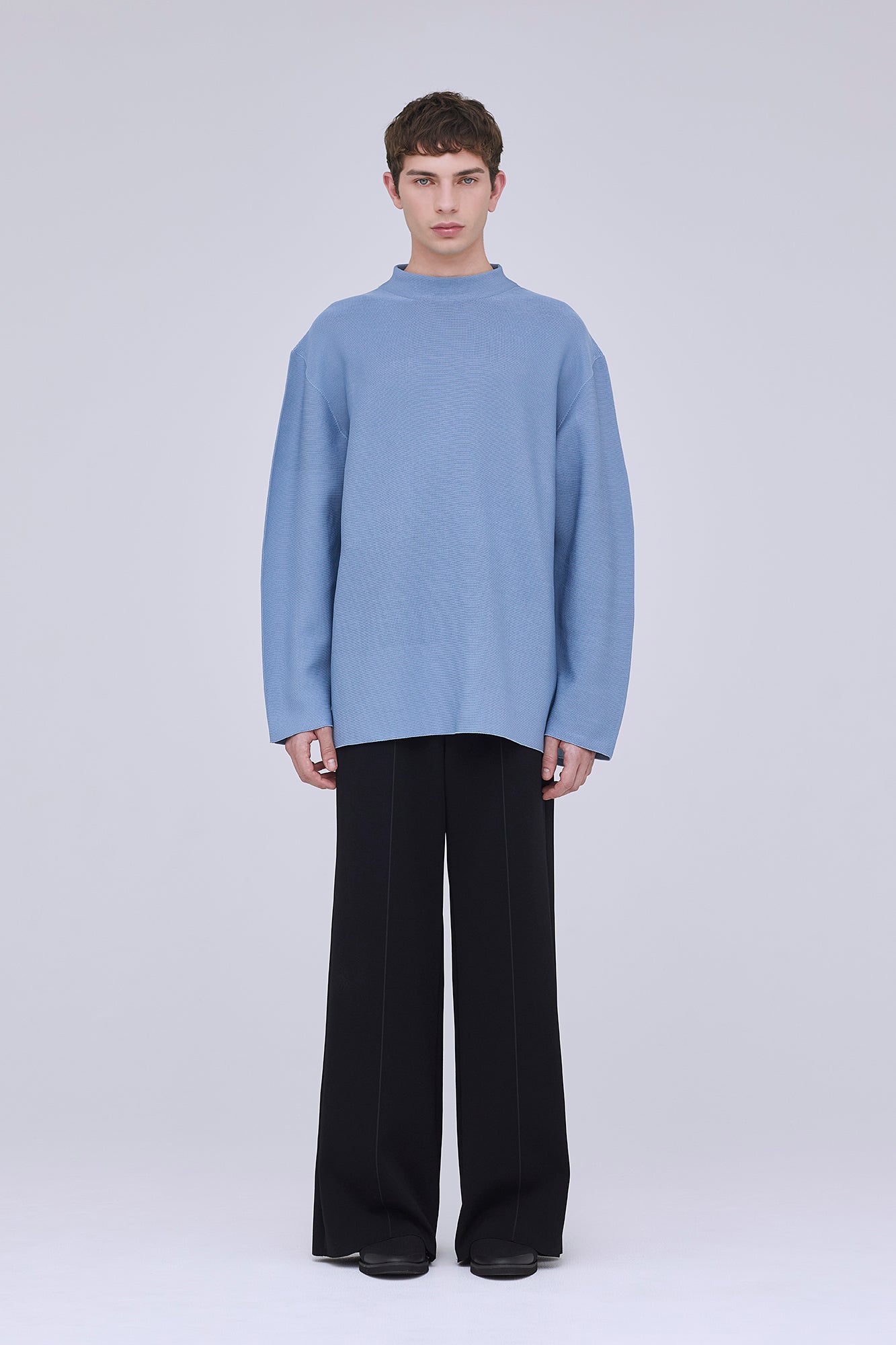 GARTER MOCKNECK LONG SLEEVE TEE SHIRT