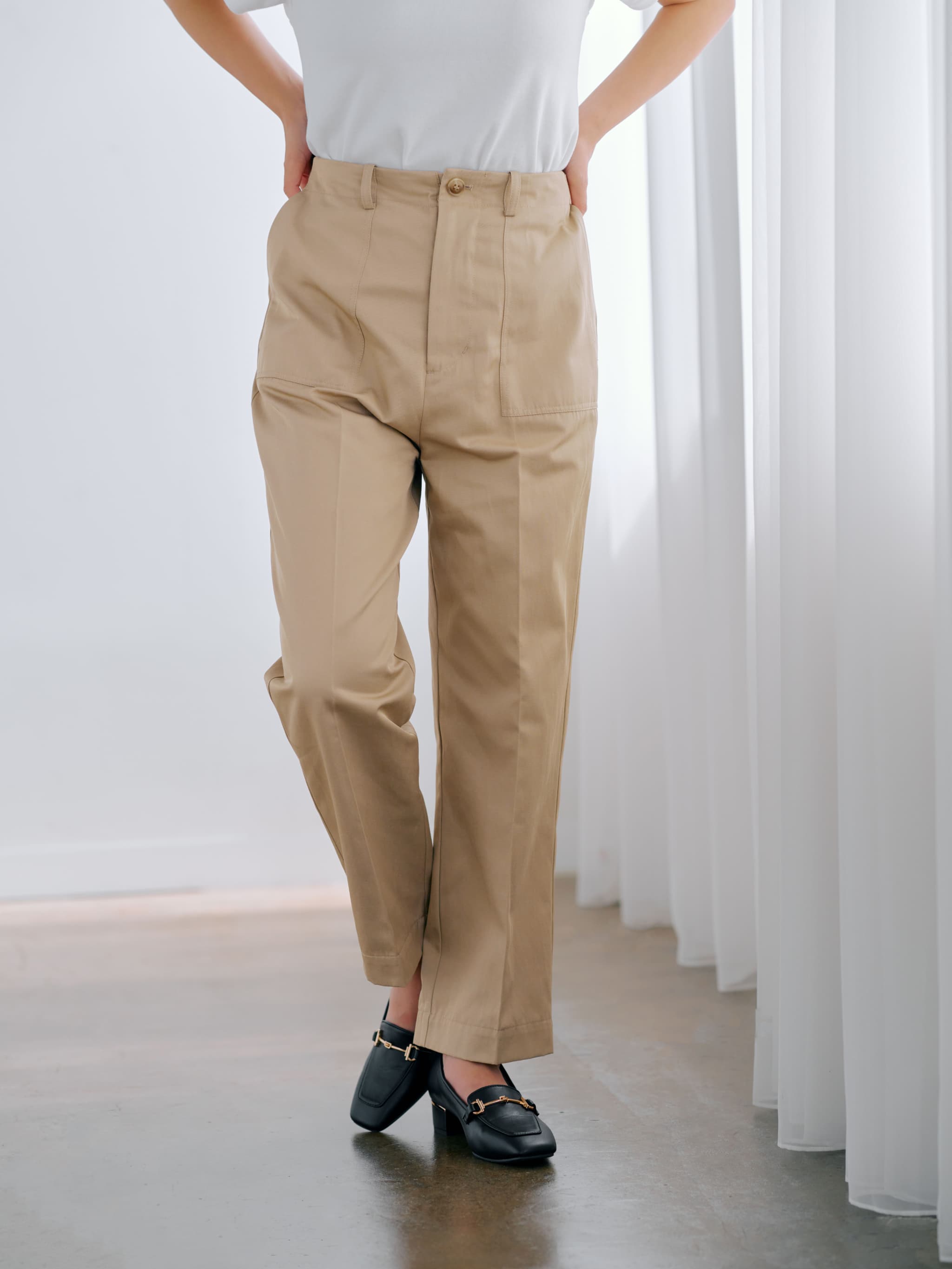 バックルデザインベイカーパンツ-short & regular | 小柄・低身長女性