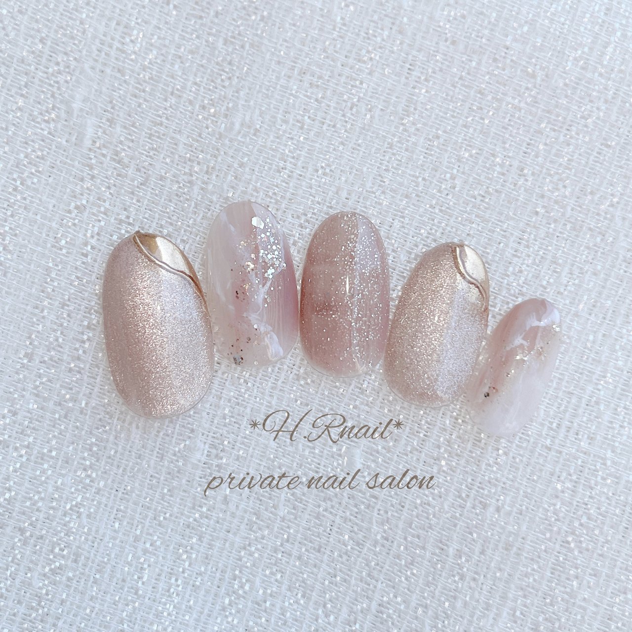 夏/秋/ハンド/大理石/マグネット - H.R nailのネイルデザイン[No