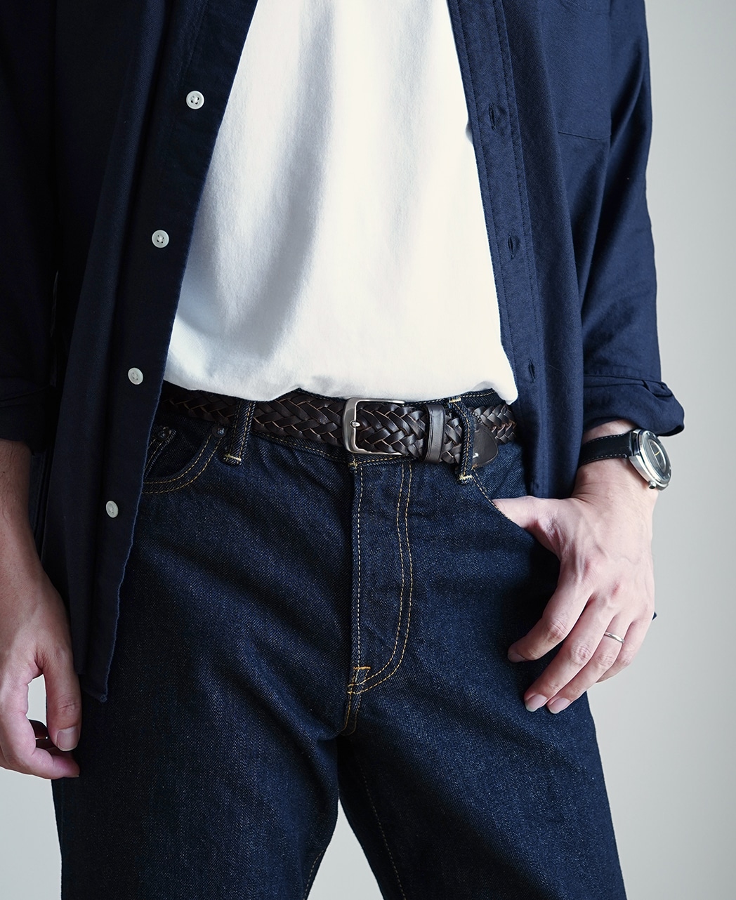 レザーメッシュベルト(80 ブラック): メンズ｜メーカーズシャツ鎌倉