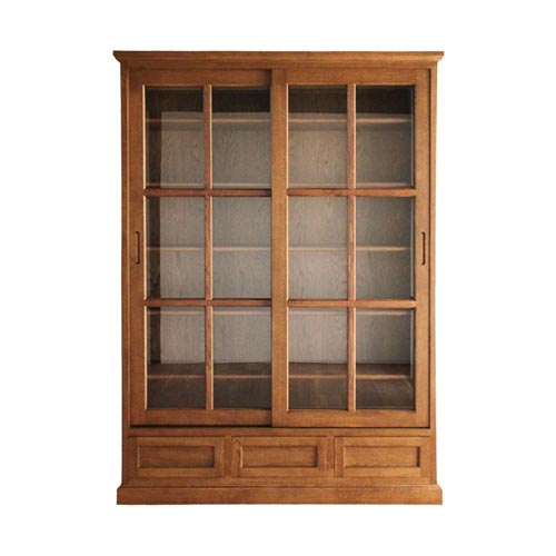 旭川家具 山室家具製作所 民芸家具 北の匠 No.7 8 書棚引戸 国産家具